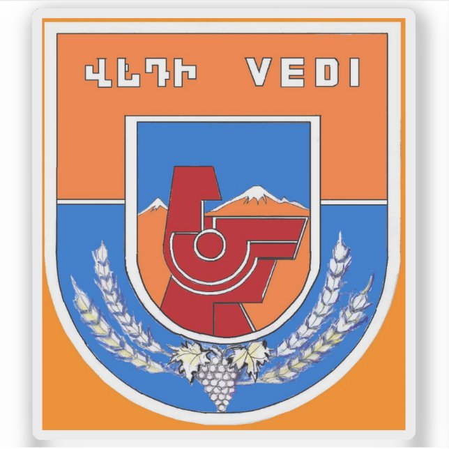 Pegatina Escudo de Vedi, República de Armenia (Anverso)