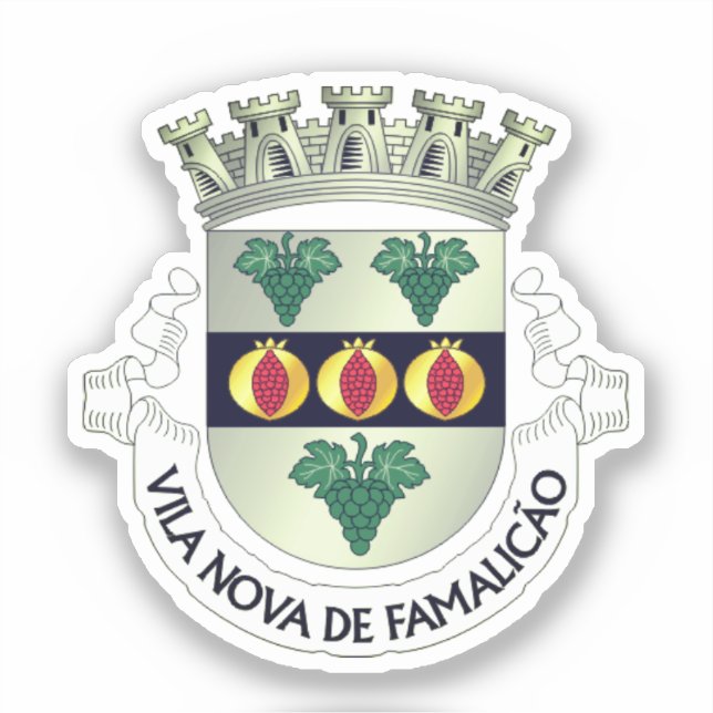 Pegatina Escudo de Vila Nova de Famalicão, PORTUGAL (Anverso)