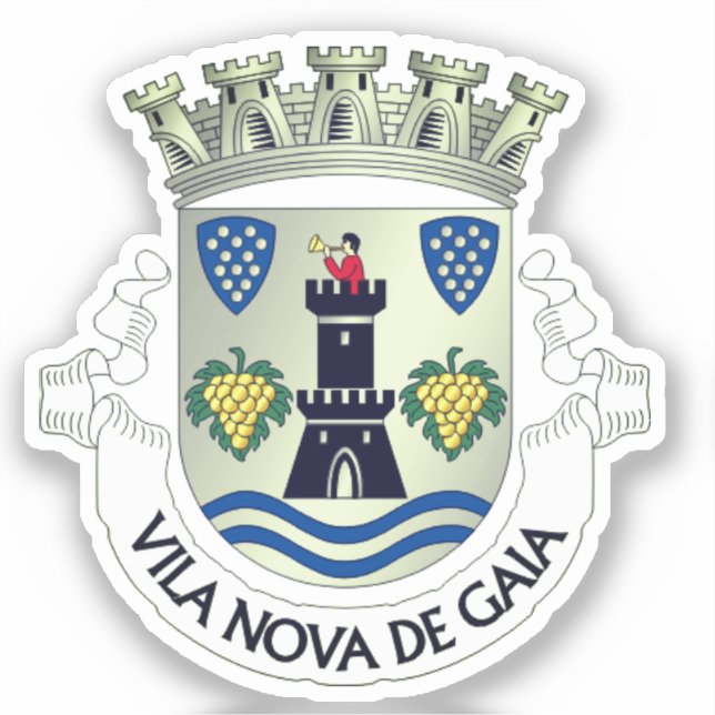 Pegatina Escudo de Vila Nova de Gaia, PORTUGAL (Anverso)