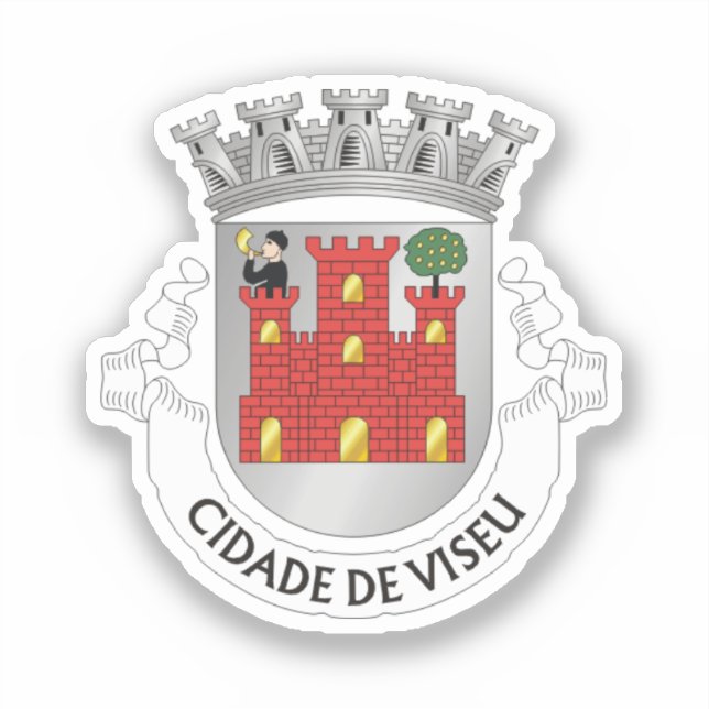 Pegatina Escudo de Viseu, PORTUGAL (Anverso)