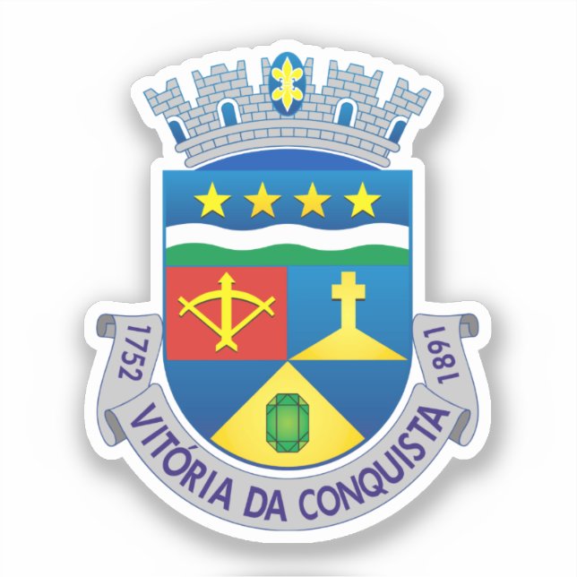 Pegatina Escudo de Vitória da Conquista (BRASIL) (Anverso)