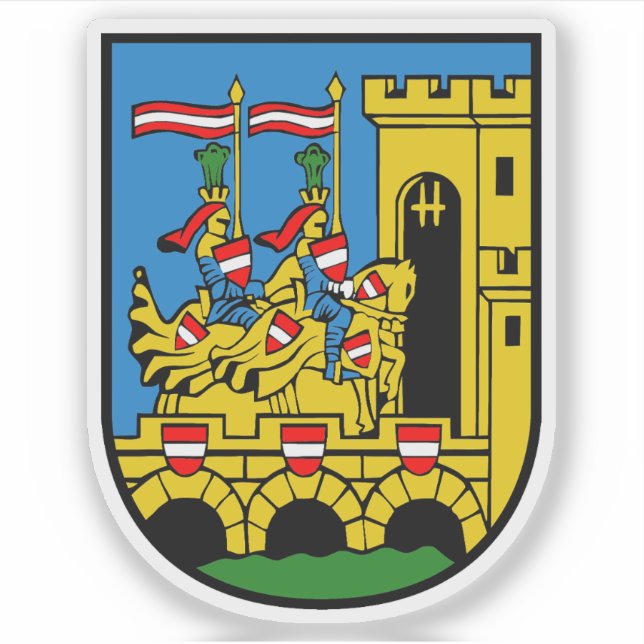 Pegatina Escudo de Vöcklabruck, Austria (Anverso)