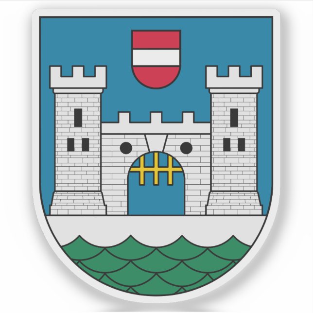 Pegatina Escudo de Wels, Austria (Anverso)