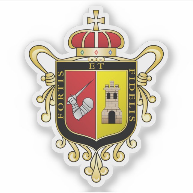 Pegatina Escudo de Zamora de Hidalgo, Michoacán, México (Anverso)