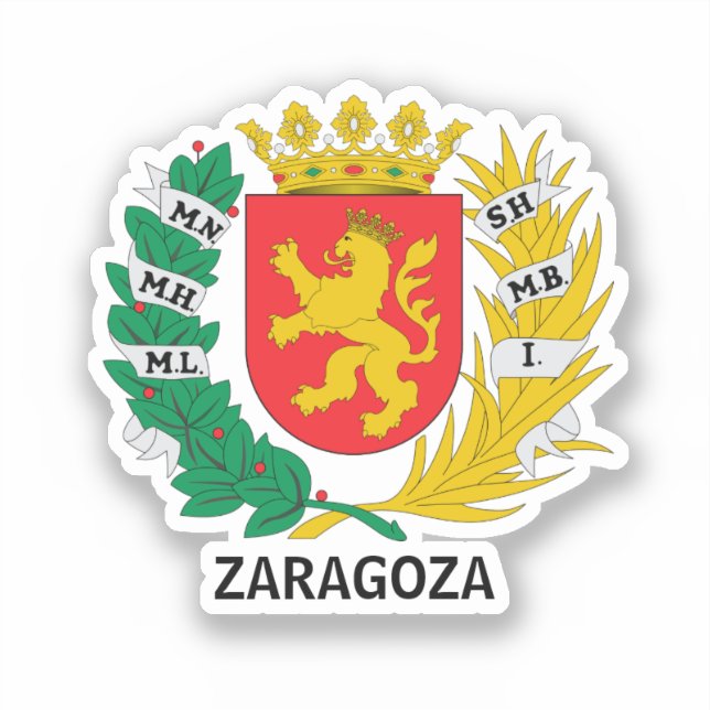Pegatina Escudo de Zaragoza, ESPAÑA (Anverso)
