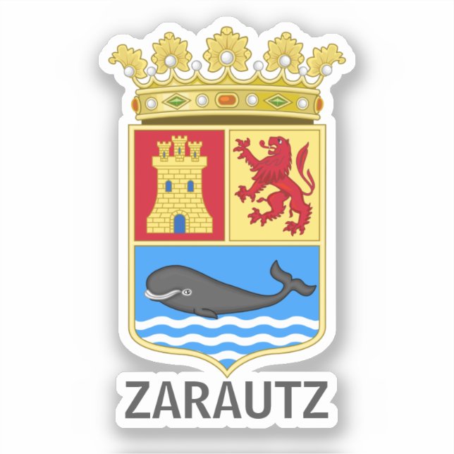 Pegatina Escudo de Zarautz - Gipuzkoa (Anverso)