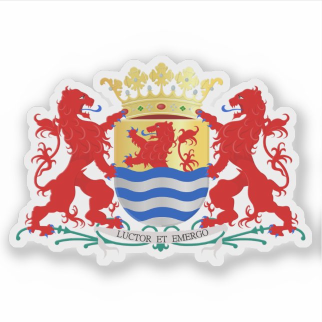 Pegatina Escudo de Zelanda, Países Bajos (Anverso)