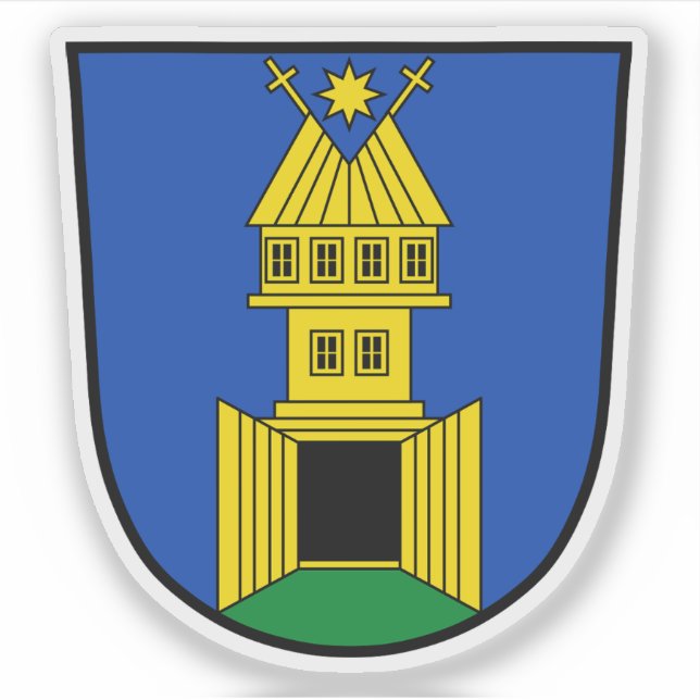 Pegatina Escudo de Zlín (República Checa) (Anverso)