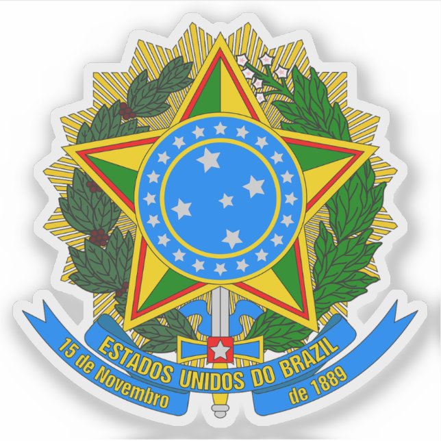 Pegatina Escudo del Brasil (1889-1968) (Anverso)