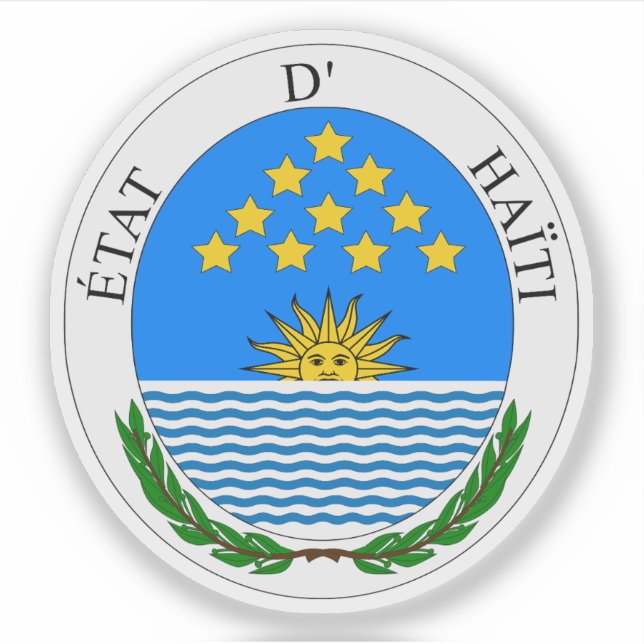 Pegatina Escudo del Estado de Haití (1807-1811) (Anverso)