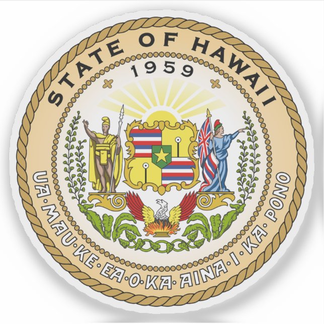 Pegatina Escudo del Estado de Hawai (Anverso)
