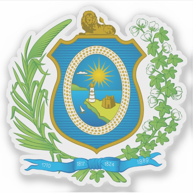 Pegatina Escudo del estado de Pernambuco, Brasil (Anverso)