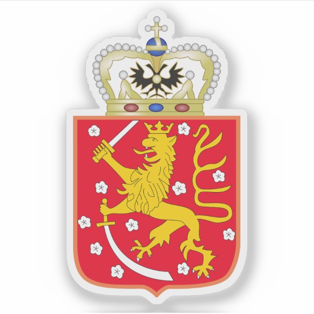 Pegatina Escudo del Gran Ducado de Finlandia (Anverso)