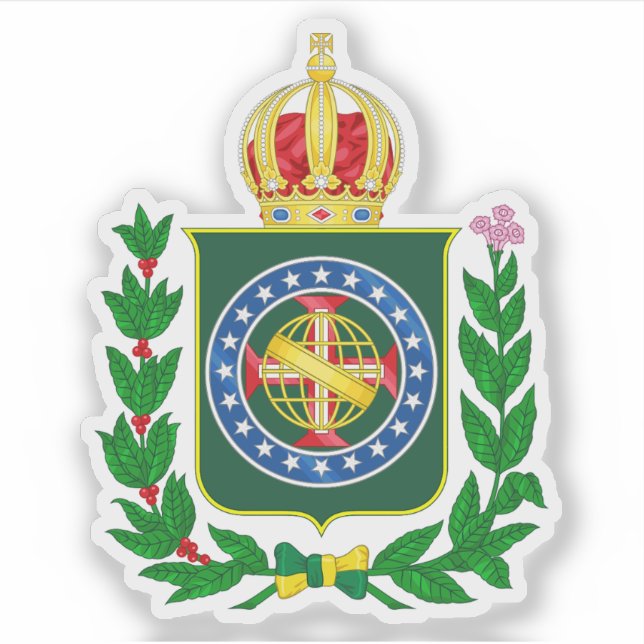 Pegatina Escudo del Imperio del Brasil (1853-1889) (Anverso)
