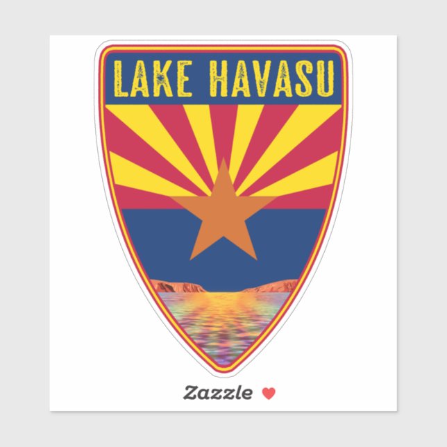 Pegatina Escudo del lago Havasu Arizona (Hoja)