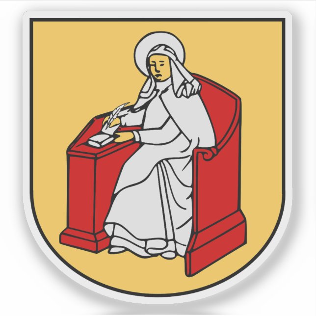 Pegatina Escudo del municipio de Vóstena (Suecia) (Anverso)