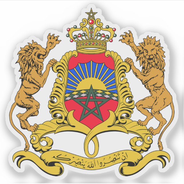Pegatina Escudo del Reino de Marruecos (Anverso)