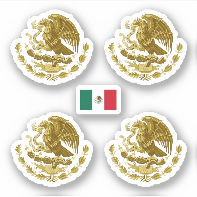 Pegatina Escudo dorado de México (Anverso)