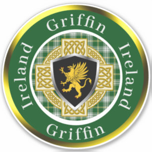 Pegatina Escudo Griffin y cruz celta personalizada