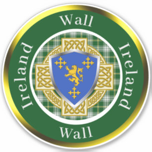 Pegatina Escudo irlandés de pared/cruz celta personalizada