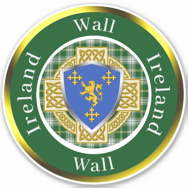 Pegatina Escudo irlandés de pared/cruz celta personalizada (Anverso)