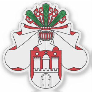 Pegatina Escudo medio de Hamburgo (Alemania)