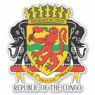 Pegatina Escudo Nacional de Armas de la República del Congo