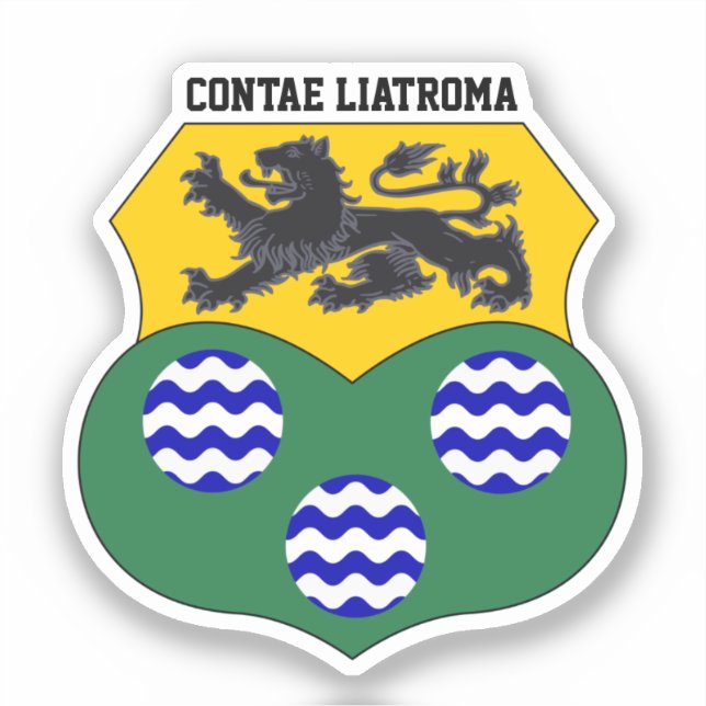 Pegatina Escudo pf Brazos del condado de Leitrim, Irlanda (Anverso)