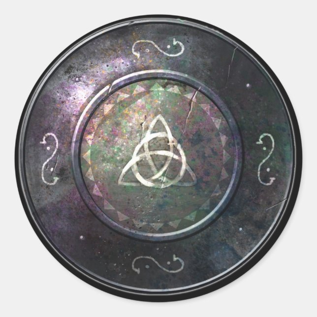 Pegatina Escudo redondo - Emblema de Triquetra (Anverso)