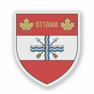 Pegatina Escudo Souvenir de Ottawa, Canadá