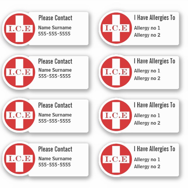 Pegatina Escuela de niños con alergia que alertan sobre pro (Anverso)