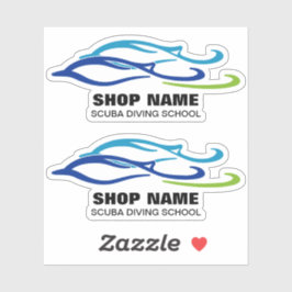 Pegatina Escuela Scuba para delfines gemelos