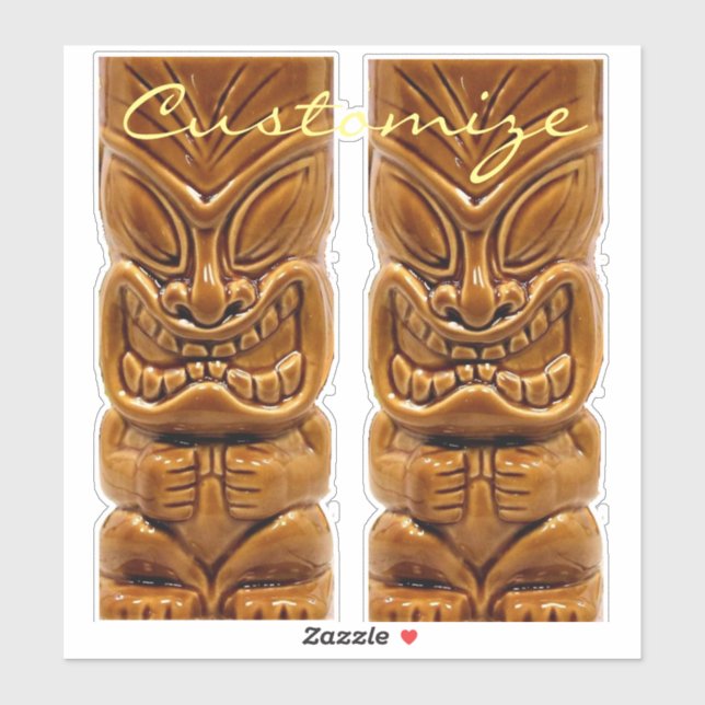 Pegatina Escultura Tiki de oro Thunder_Cove (Hoja)