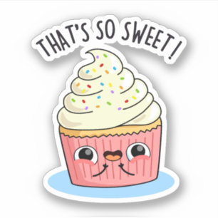 Pegatina Ese es un dulce divertido pastel de torta espolvor