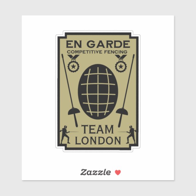 Pegatina Esgrima de Espada Competitiva (Hoja)