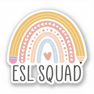Pegatina ESL Squad Rainbow, inglés como segundo idioma