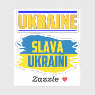 Pegatina Eslava Ukraini, gloria a Ucrania
