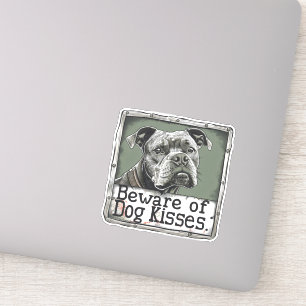 Pegatina Eslogan de Besos de Perro
