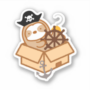 Pegatina Eslora de Piratas Cute