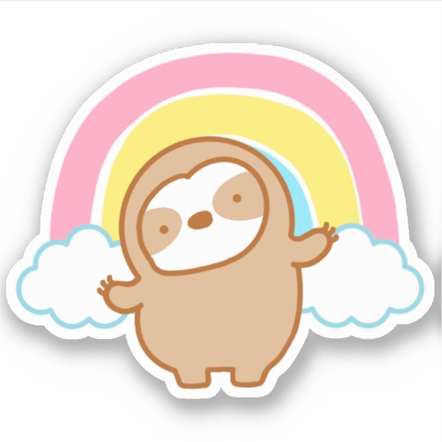 Pegatina Eslora del arcoiris suave (Anverso)