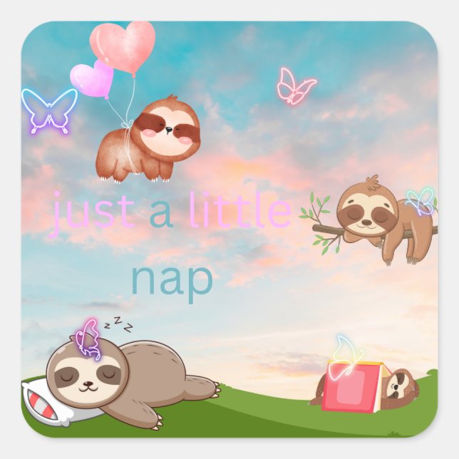 pegatina eslovaco "Just a Little Nap" (Anverso)