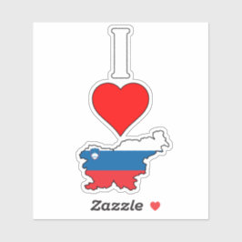 Pegatina Eslovenia Mapa de la Bandera I Amo / Corazón Eslov
