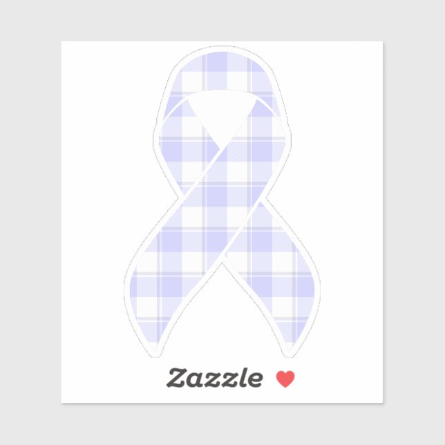 Pegatina Esophageal Cancer Awareness Plaid Periwinkle (Hoja)