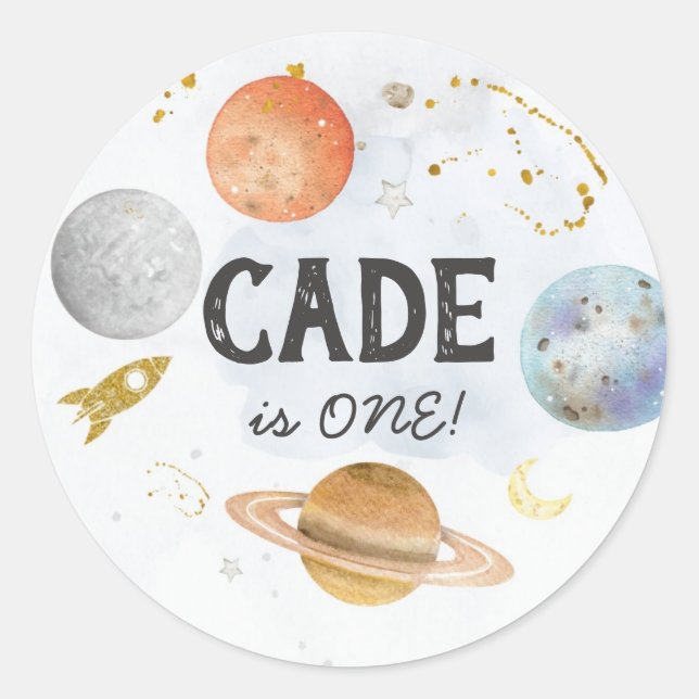 Pegatina espacial, primer viaje alrededor del pega (Anverso)