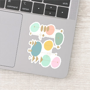 Pegatina Espacio atómico retro siglo moderno