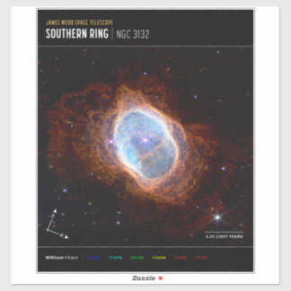Pegatina Espacio nebuloso del anillo meridional Telescopio 