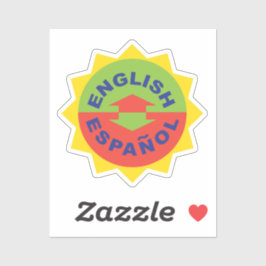 Pegatina Español inglés para traductor bilingüe español