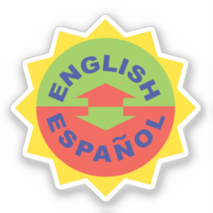 Pegatina Español inglés para traductor bilingüe español