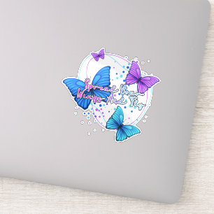 Pegatina Esparce sus alas y vuela mariposa
