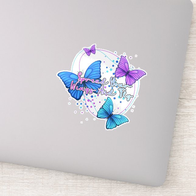 Pegatina Esparce sus alas y vuela mariposa (Detalle)